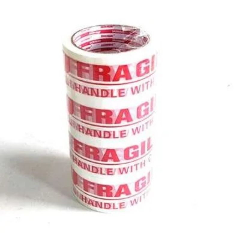 Isolasi Lakban Fragile Tape Perekat Mudah Pecah 2 inch 90yard