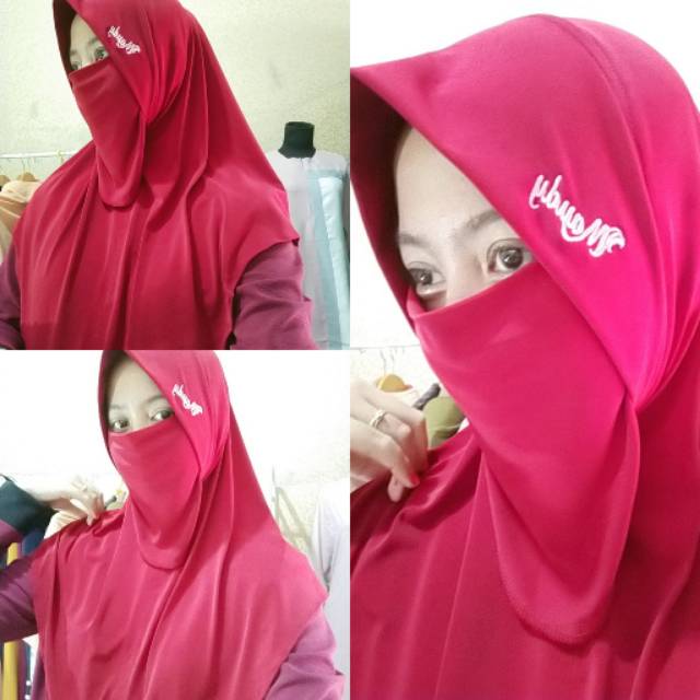 Jilbab Masker Niqob Bahan stella