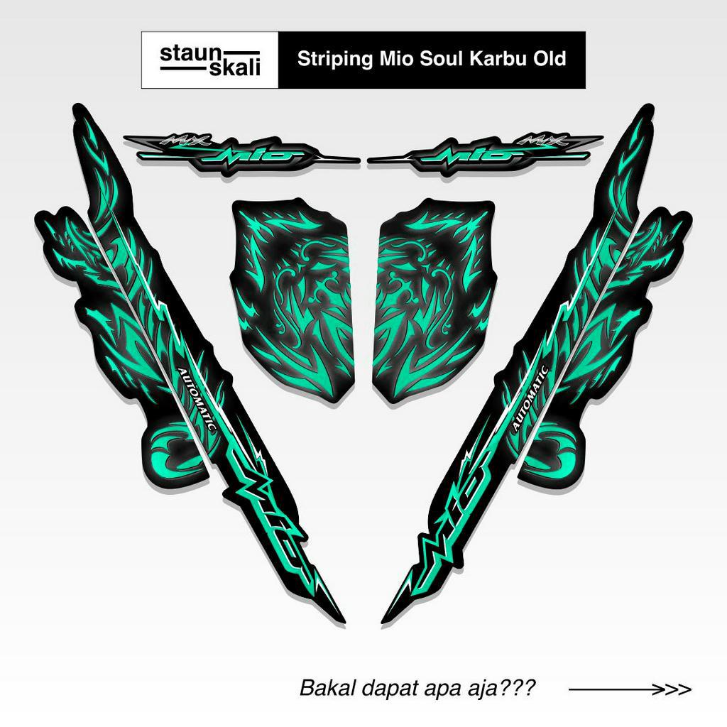 Striping Mio Soul Karbu Variasi (3) Api Custom Original Full Body 2007 2008 2009 2010 2011 2012 Lama
