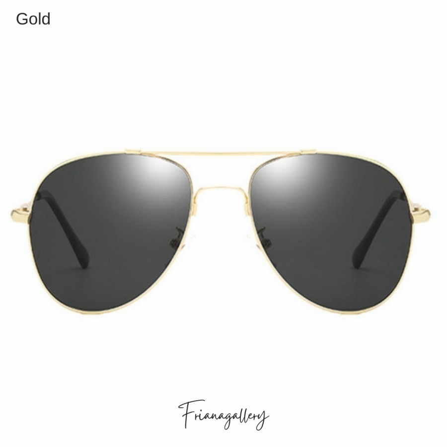 Kacamata Pria Cowok Hitam Keren Fashion Aviator Sunglasses