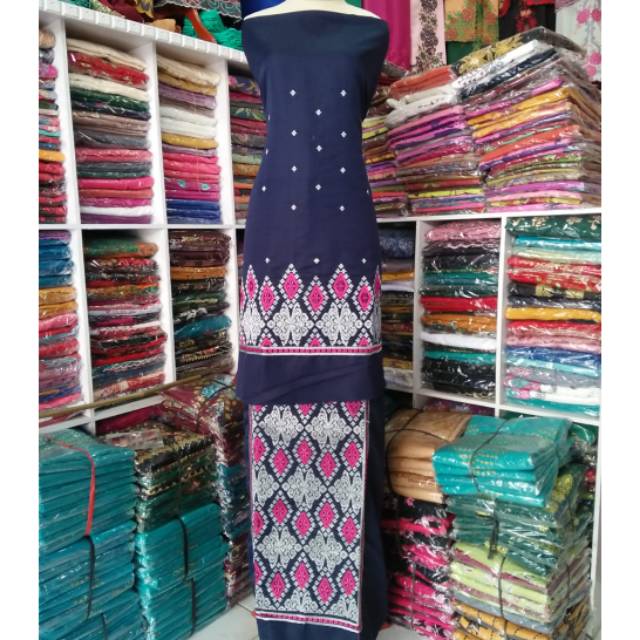 BAKAL BAJU KURUNG|BAHAN BAJU MELAYU|DASAR BAJU BORDIR MOTIF SONGKET