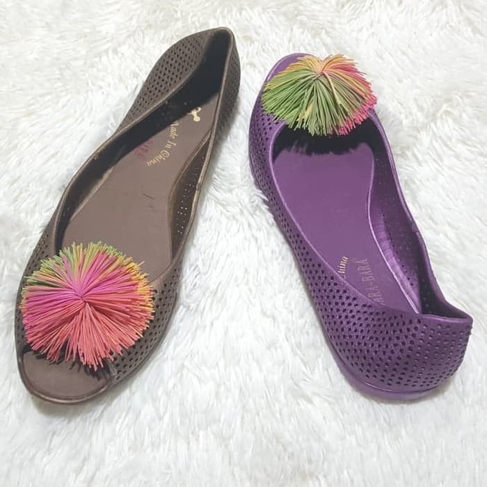 jelly shoes barabara sepatu wanita flatshoes karet import 167-10