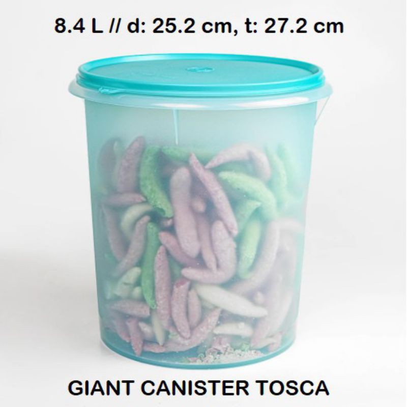 Toples kerupuk giant canister 8,4 liter tupperware tosca