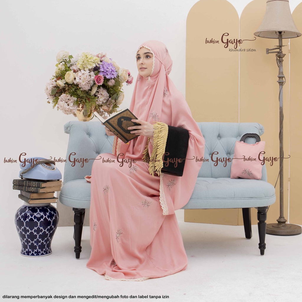 Mukena bali katun rayon bordir dewasa Khumairaseries