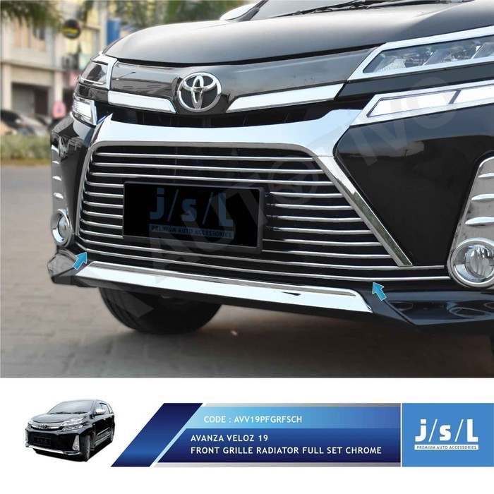 JSL Lis Grille Radiator Full Avanza Veloz 2019 Gril Full Cover Chrome