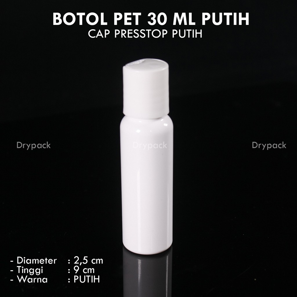 Botol PET 30 ML Putih Presson