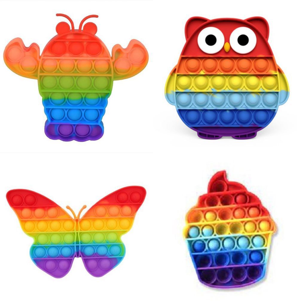 mainan push bubble fidget pop it fidget toy popit rainbow-8