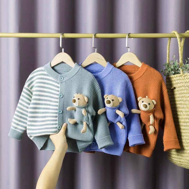 Zahra Cardigan Anak Perempuan Renata Bahan Rajut | Atasan Anak Lucu Umur 1 - 6 Tahun