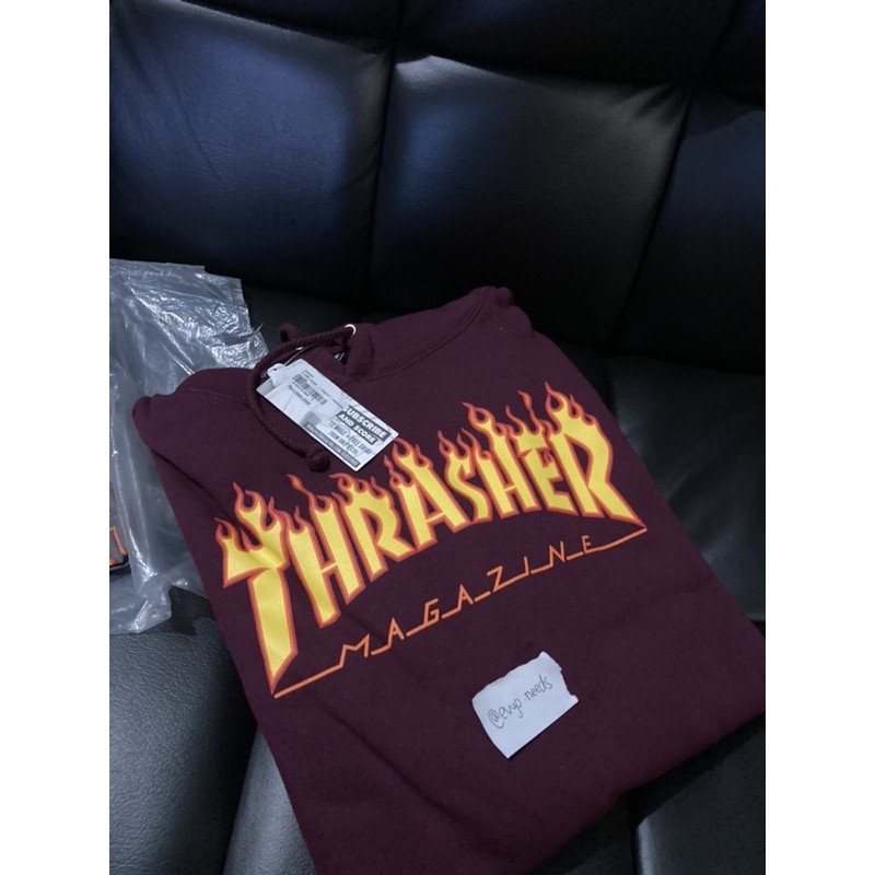 thrasher hoodie maroon