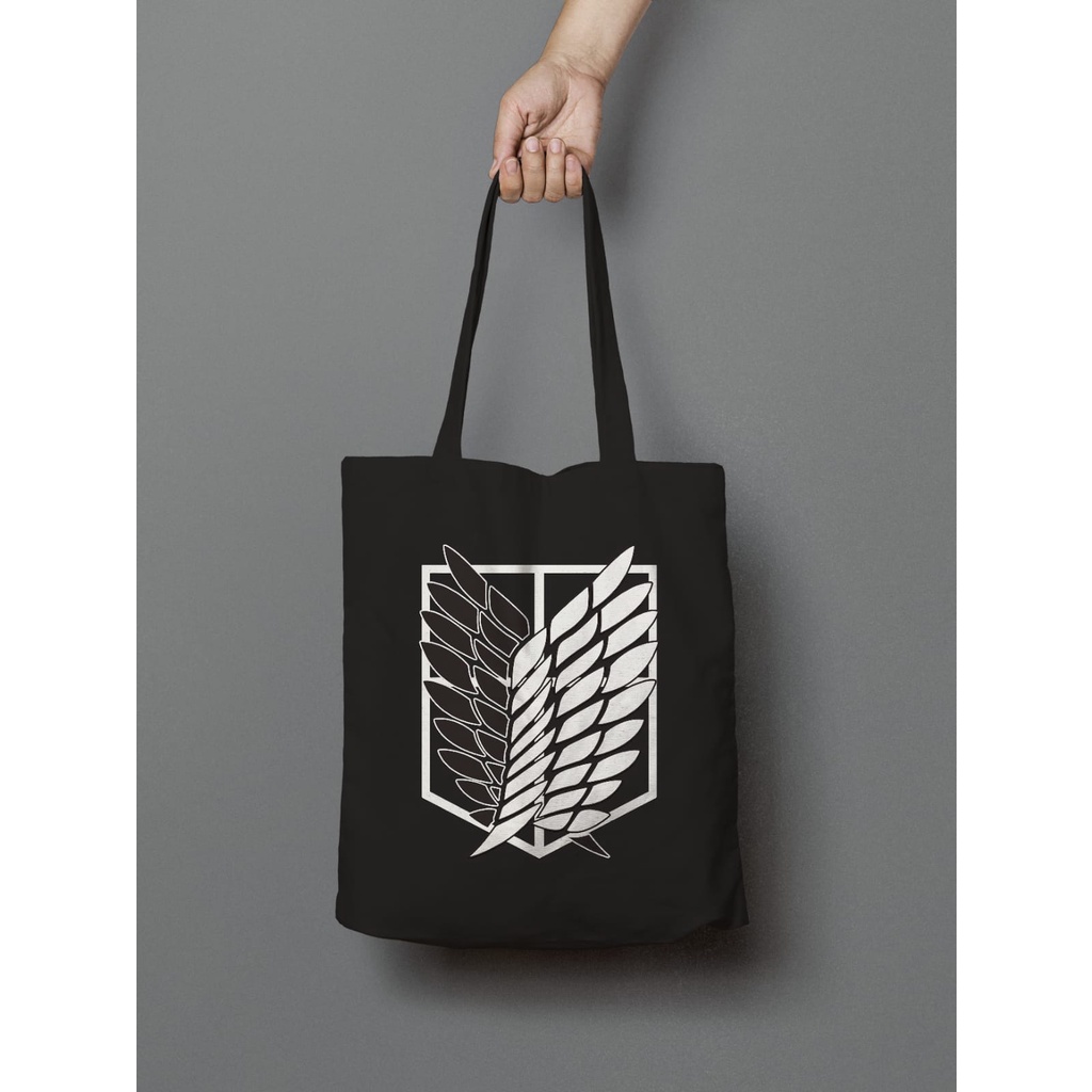TOTEBAG Terbaru KANVAS Pria Dan Wanita TAS TOTE BAG Bisa Dipakai Sekolah - Waterdrop Dan AOT