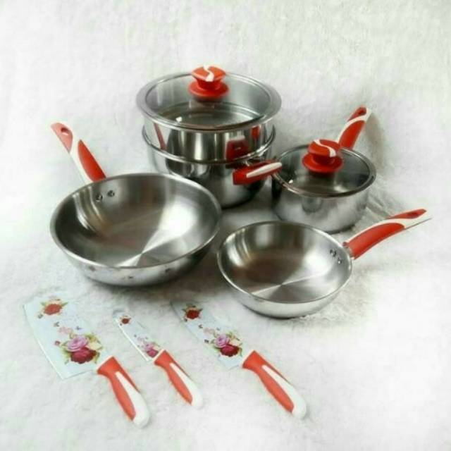 Panci Set Supra Cookware Set 10 Pcs Stainless