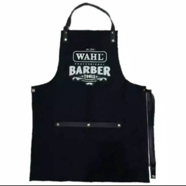 Apron Canvas With Sintetic Leather - Celemek Shoesclean Barista Bartender Barberman Chef Koki Barber