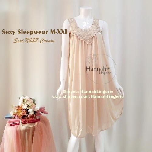 Hannah Lingerie Original Satin Silk Lingerie Sexy Ukuran Jumbo Besar L XL XXL Baju Tidur Bigsize 228