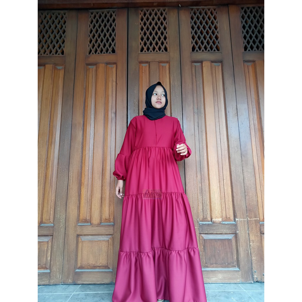 Premium Gamis Syari Jumbo Susun Umpak Katun Baloteli Balotely Balotelli Murah Grosir Big Size