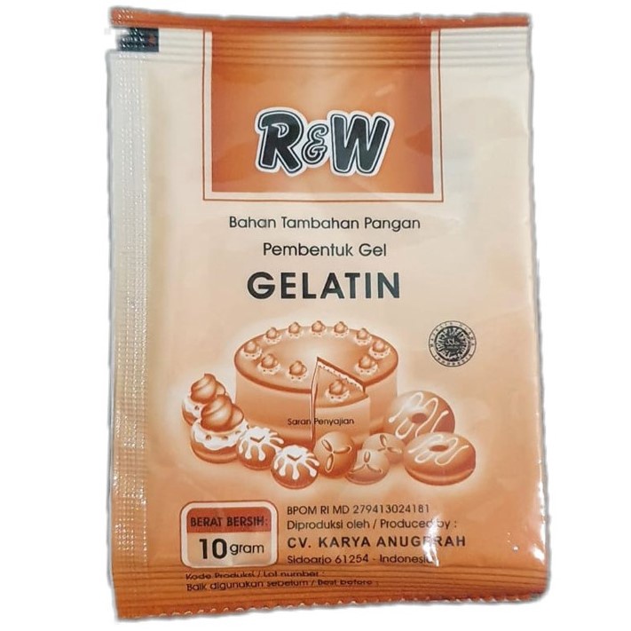 

R&W Gelatin 10gr RW Bahan Tambahan Pangan Pembentuk Gel