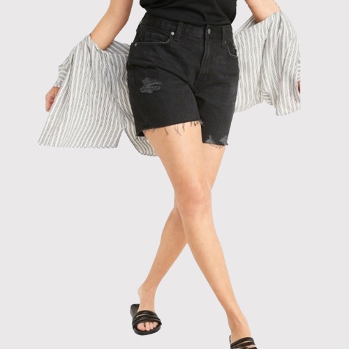OLD NAVY Celana Pendek Wanita Slouchy BF Denim Black