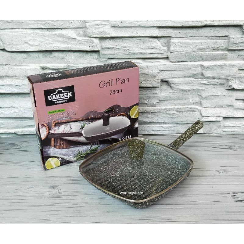 UAKEEN GRILL PAN KOTAK 28 CM PENGGORENGAN KOTAK VK213