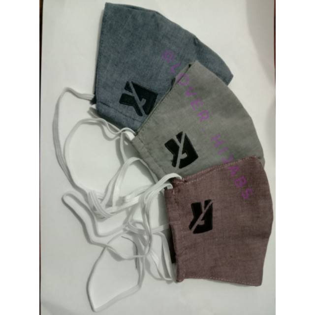 Masker kain hijab/non hijab/Tali pjg Rabbani