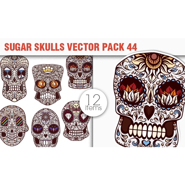 Designious - Sugar Skulls Vector Pack - Coreldraw