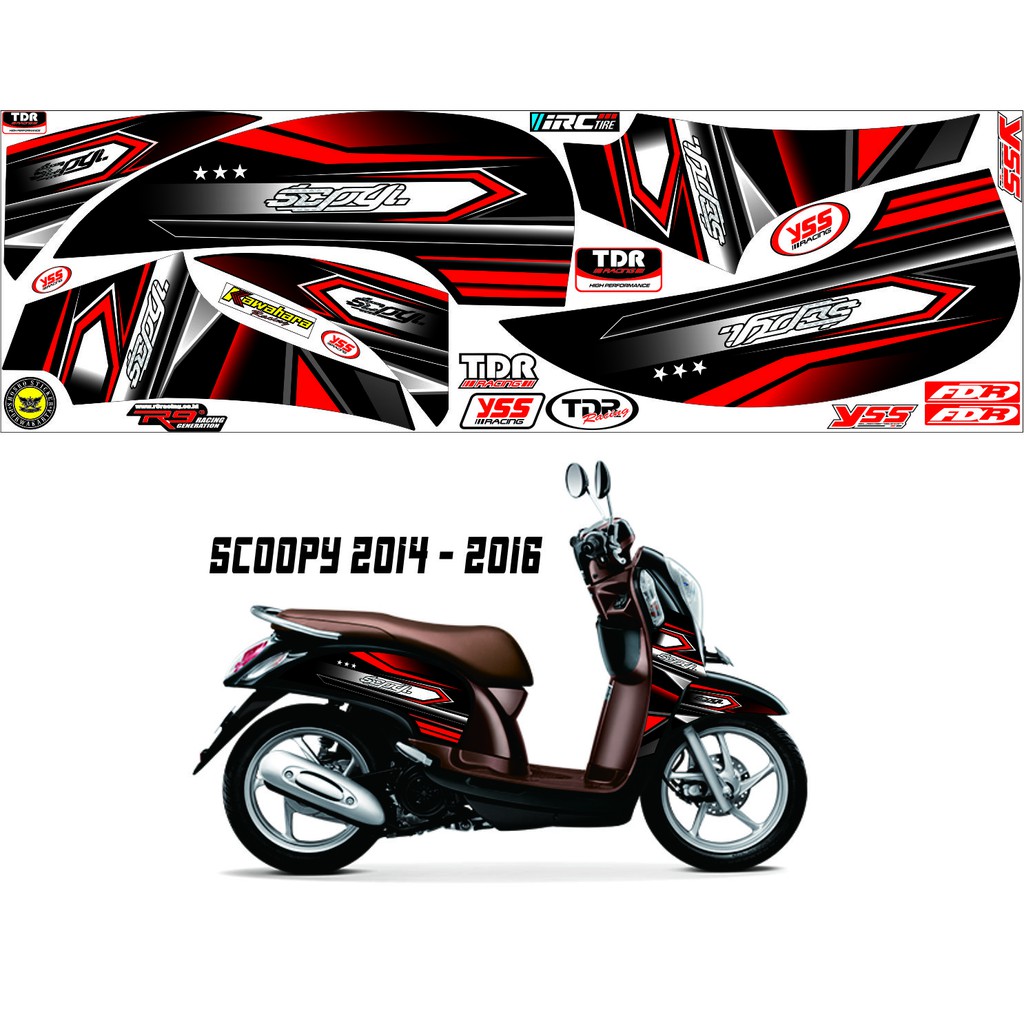 (COD) STRIPING - STIKER SET BUAT MOTOR SCOOPY FI 2014-2016 VARIASI SCOOPY FI STRIPING SETIKER