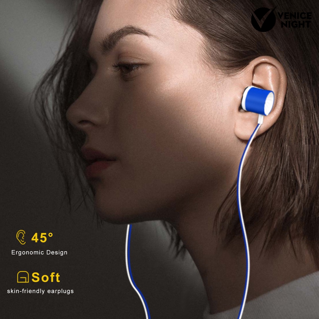 (VNEP) (Berkabel) Headset Earphone Earbuds Sport In-ear Bass Kuat Noise Canceling Ergonomis Jack 3.5mm Untuk Gaming / Lari