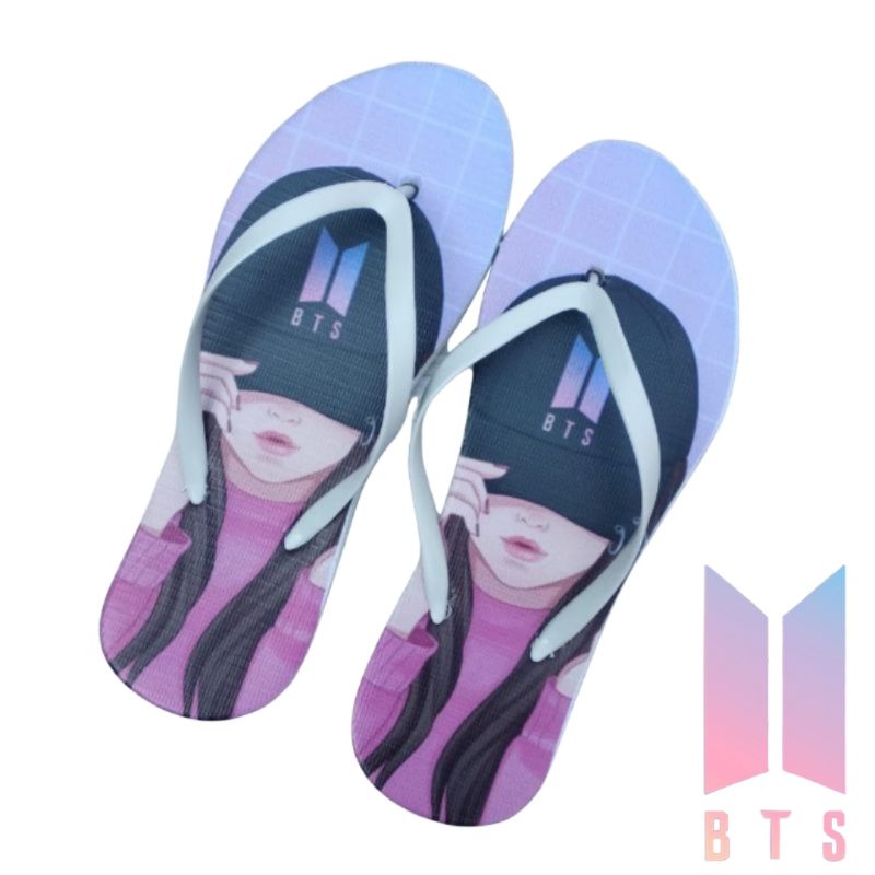 Sandal Jepit Wanita BTS | Sendal Jepit Cewe | Sandal BTS BT21 ( BTS DWS)