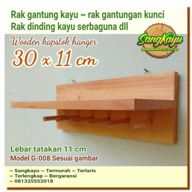 Kapstok baju kayu Gantungan rak dinding serbaguna kayu stand hanger 08