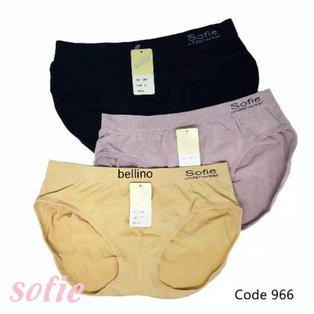 Bellino - Cd Wanita Sofie Smooth And Comfort Rajut 966 / Celana Dalam Cewek Rajut Seamless Fit XXL