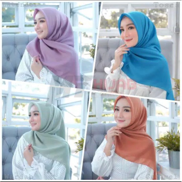 Kerudung Segiempat Polos BELLA SQUARE Hijab Pollycotton Jilbab Bela Murah