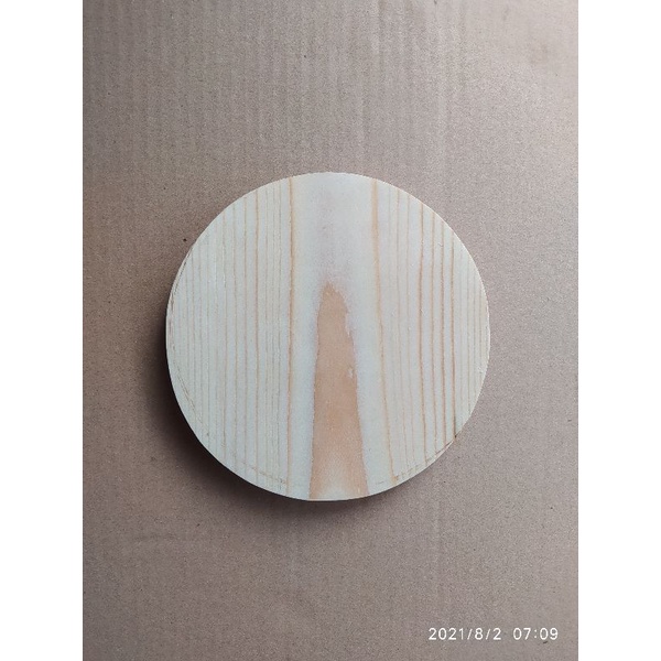 tatakan kayu pinus bulat diameter 15 cm