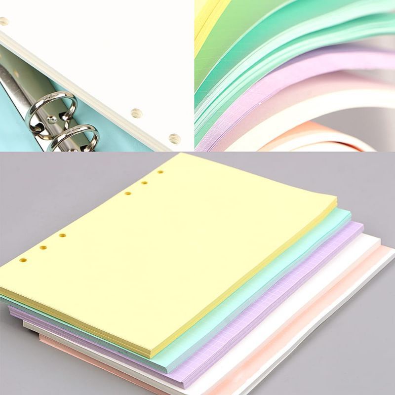 Isi Binder A6 Ring 6 Loose leaf Polos Warna 70Gsm