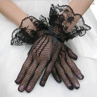WGL-10 premium sarung tangan pengantin wanita wedding gloves pesta net pita