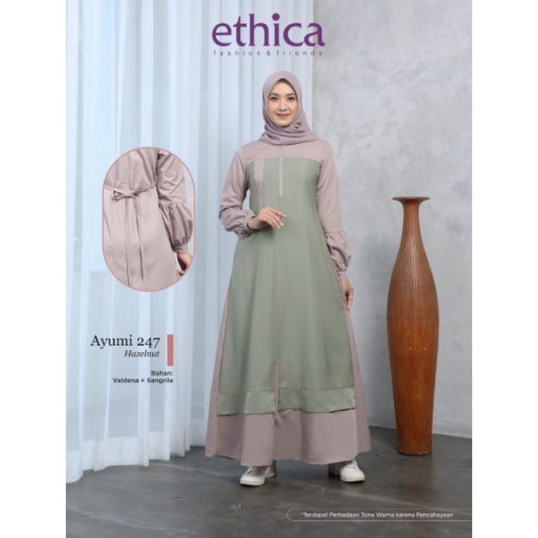 AYUMI 247 HAZELNUT | GAMIS BY ETHICA TERBARU 2022 | GAMIS SIMPLE TERMURAH