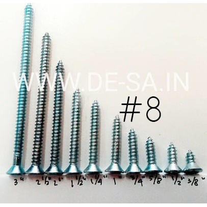 100 x Moon Lion Skrup #8 x 25MM - Self Tapping Flat Head Screw (Skrup Lion #8 X 1&quot;)