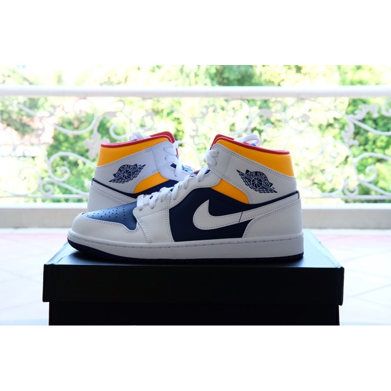 AJ1 mid royal blue laser orange