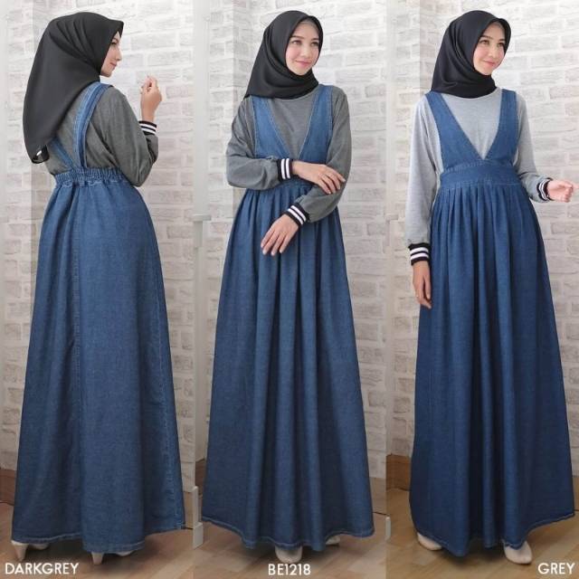 VANIA DENIM FIT TO M BUSANA MUSLIM WANITA BAJU GAMIS TERBARU ORI ORIGINAL REALPICT DRESS TERBARU