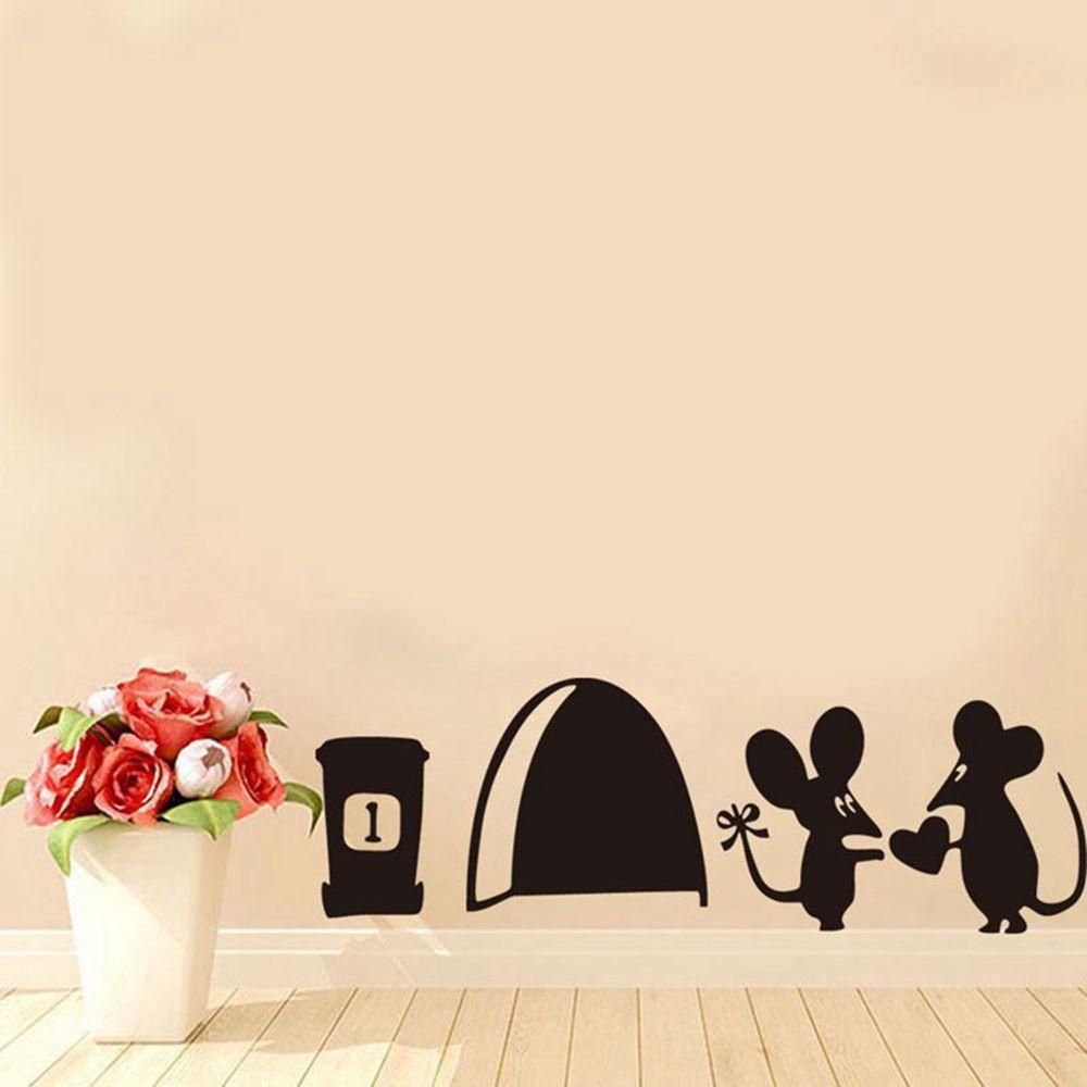 [Elegan] Mouse Stiker Dinding Removable Kartun Untuk Ruang Tamu Self-adhesive Living Room PVC Nursery Sticker