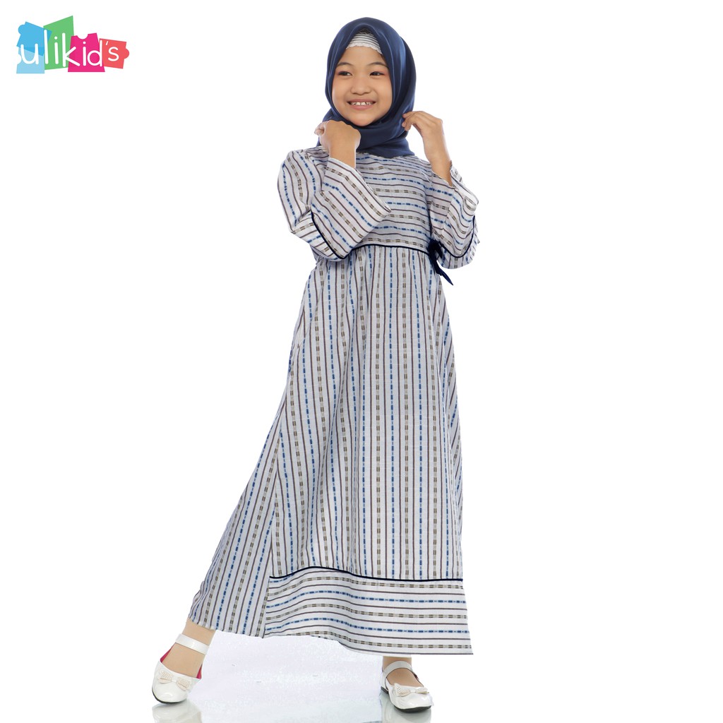 Ulikids Gamis Anak Baju Anak Perempuan Motif Garis dan