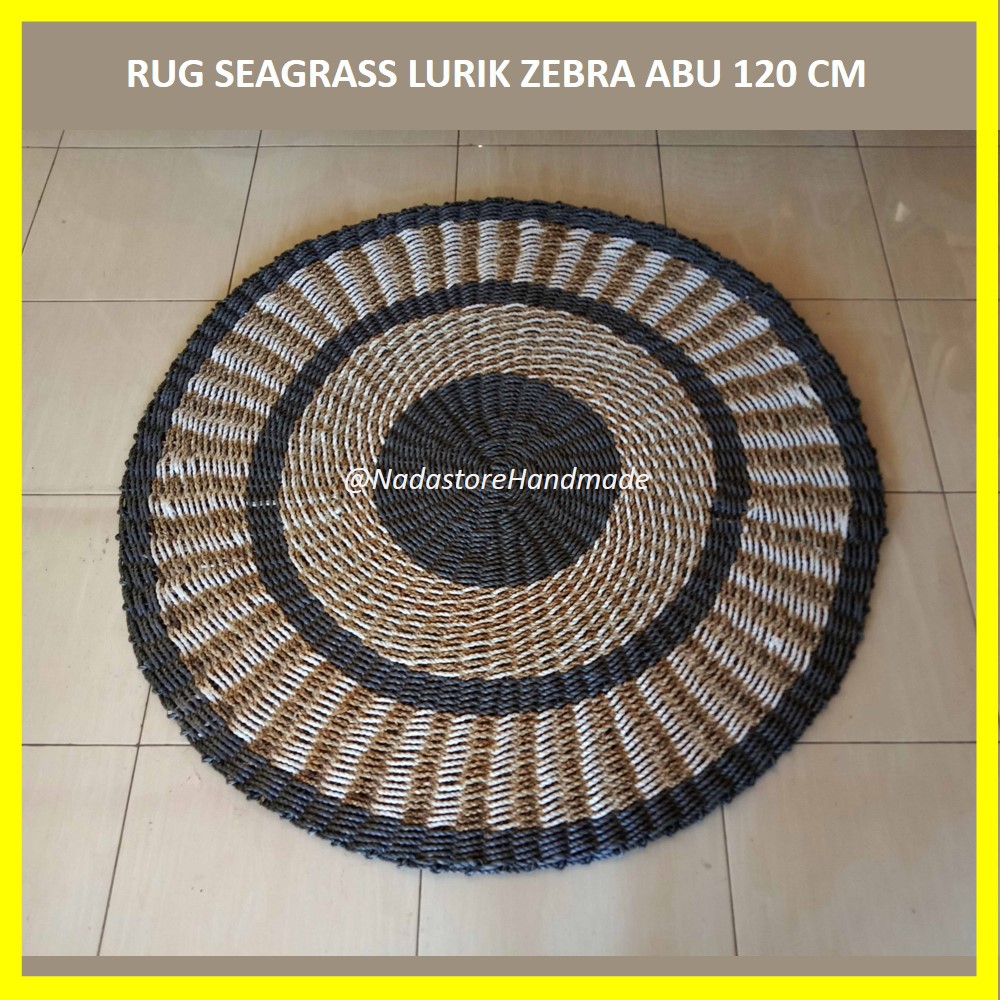 RUG SEAGRASS 120 CM LURIK ZEBRA ABU KOMBINASI