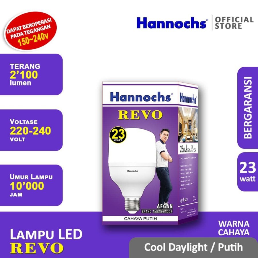 HANNOCHS Lampu LED REVO 23 WATT - Cahaya Putih - Garansi 1 Tahun