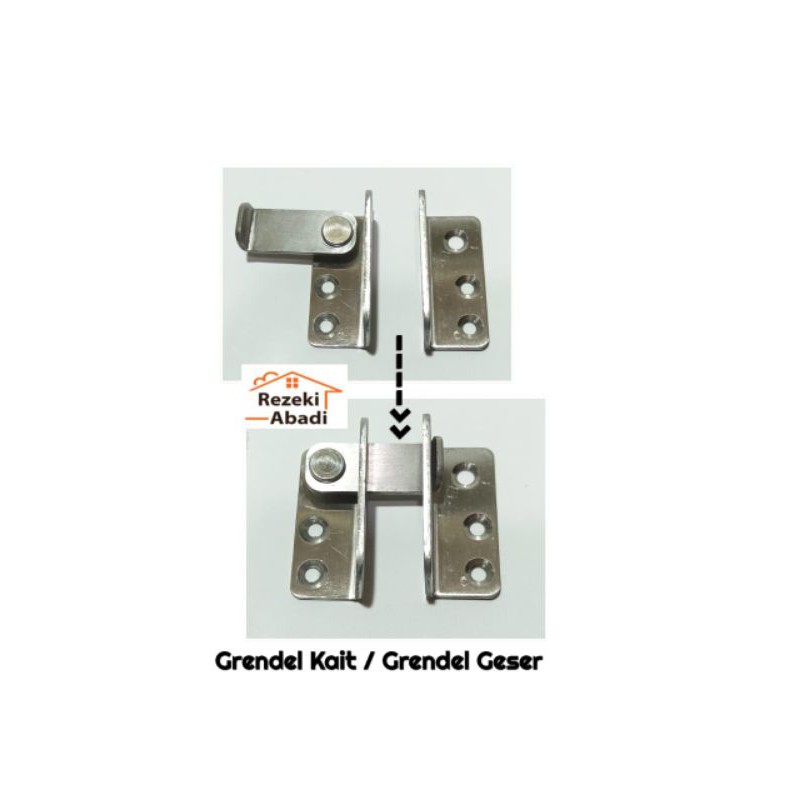 Grendel Kait Pintu Geser - Cantolan Slot Pintu Jendela Stainless - Overpall