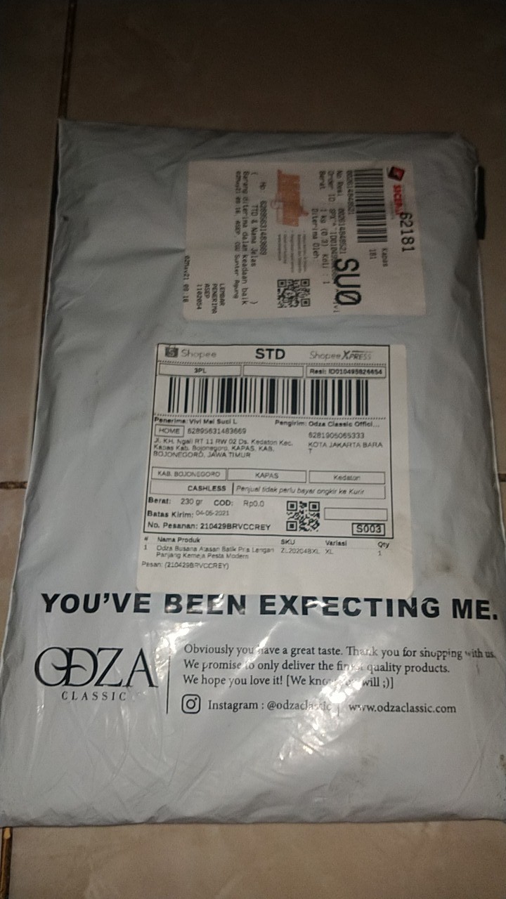 Odza Busana Atasan Batik Pria Lengan Panjang Kemeja Pesta Modern