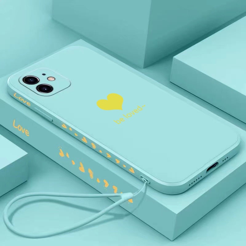 【Lanyard】Be Loved Liquid Silicone Case VIVO V15 V15pro Y20S Y12  Y11 Y12S Y20i Y20 Y17 Y15 X50 X50pro X60 pro Y93 Y91C TPU Soft Cover vivo Casing-green