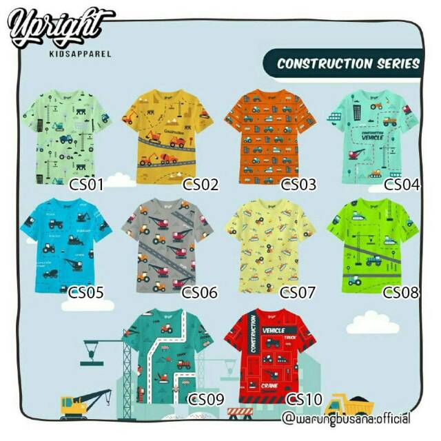  Kaos  Anak  motif alat berat konstruksi by upright  Shopee 