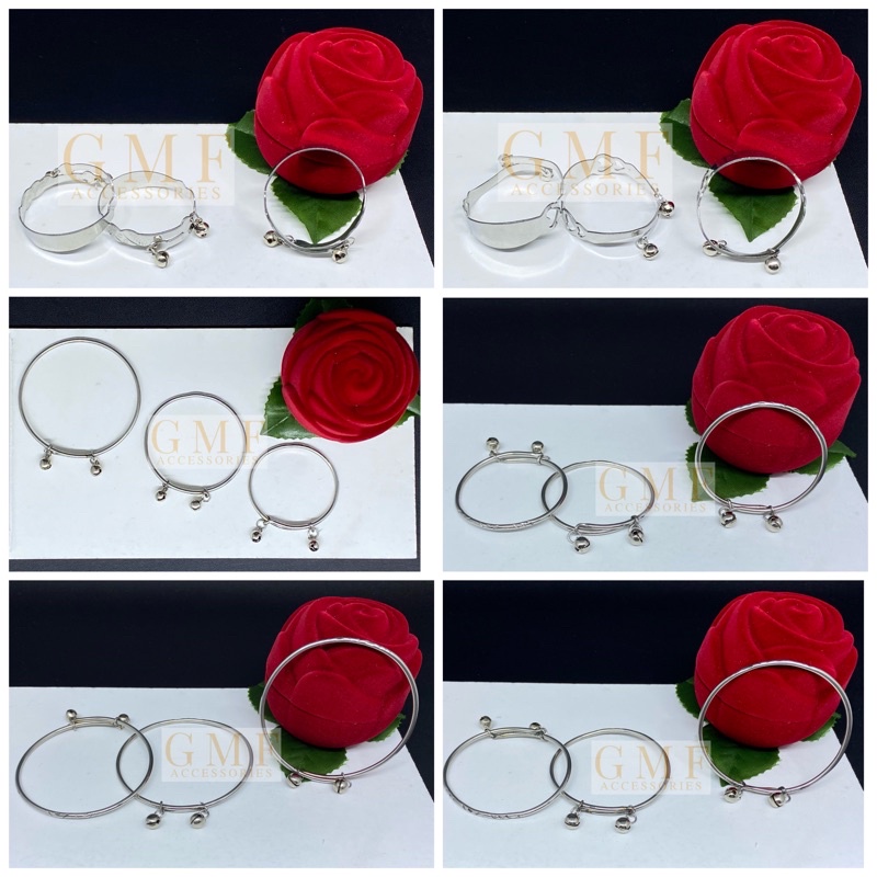Gelang Monel Bayi Lonceng Gelang Baja Putih Gelang Bangle Anak Dewasa Anti Step Anti Panas Anti Kejang Anti Karat Stainless Steel