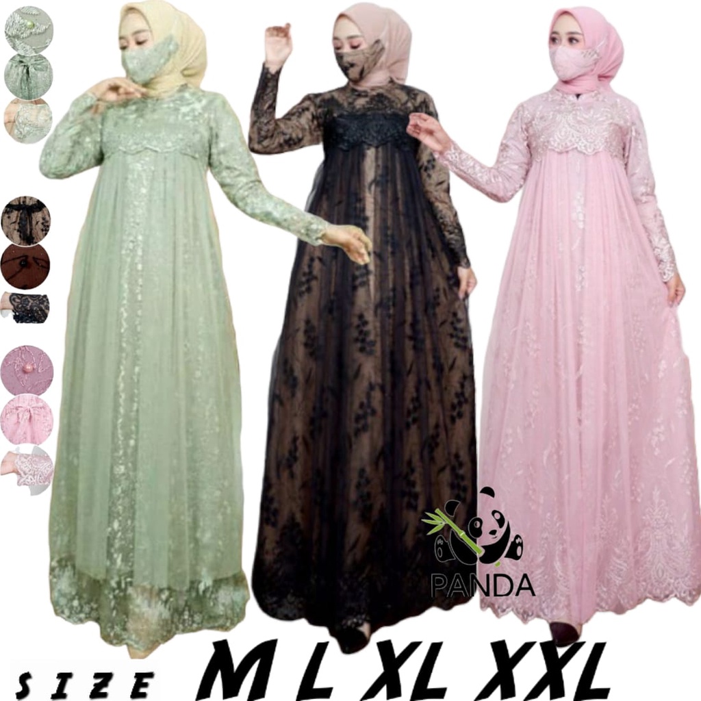 New Product -  Gamis Terbaru / Gamis Hyuna Brukat Full Tile / Baju Gamis Seragam / Dress kondangan /  Gamis Remaja Kekinian / Dress Bridesmaid / Baju kondangan Wanita