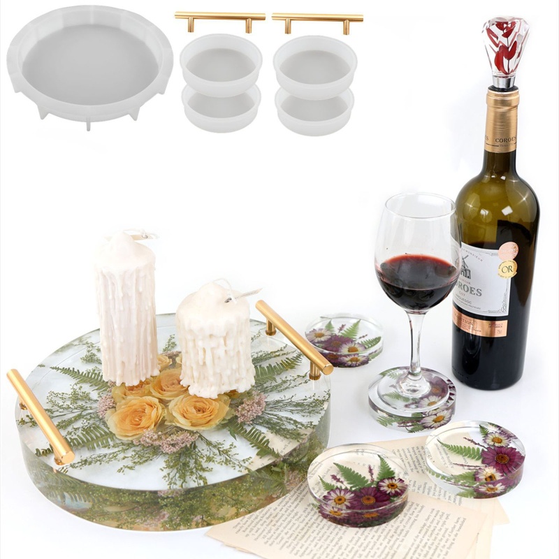 Siy Cetakan Tatakan Gelas Bahan Silikon Dengan Gagang Untuk Dekorasi Rumahkamar Tidurruang Tamu