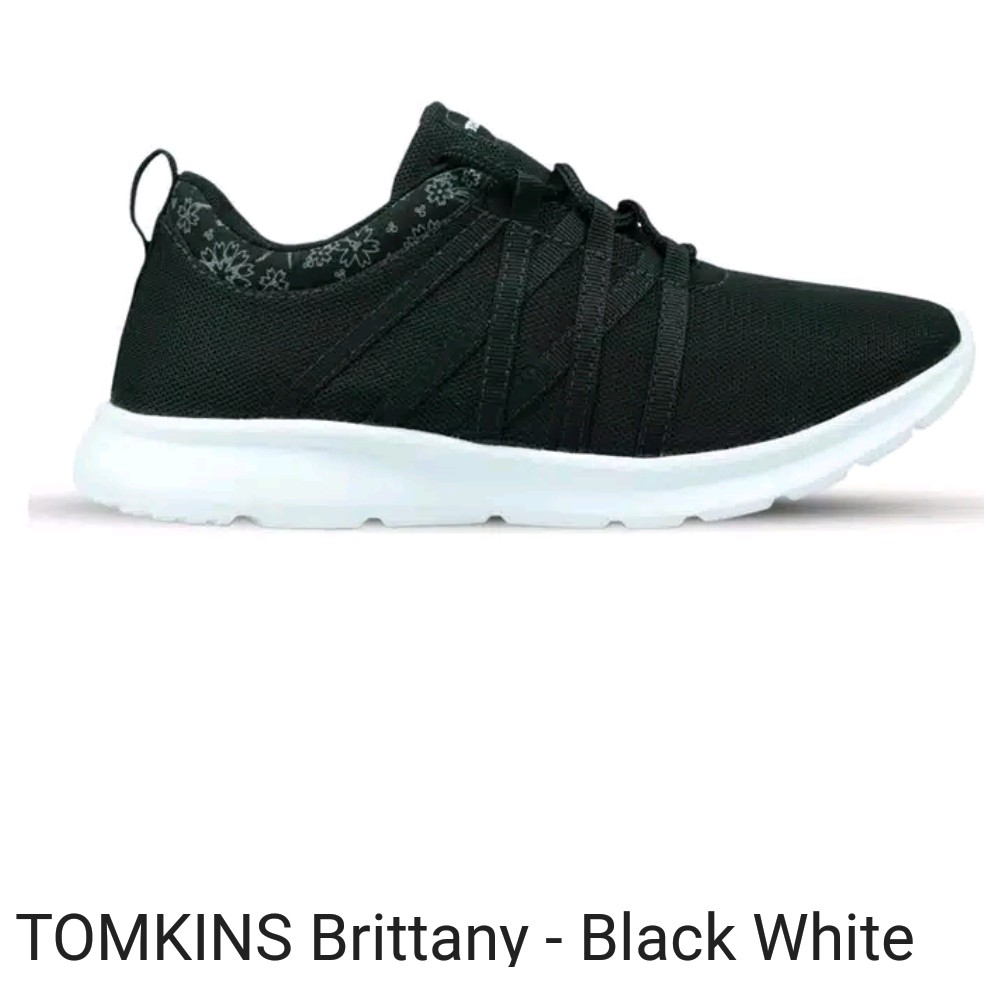 Sepatu Tomkins Wanita "BRITTANY'' BLACK WHITE