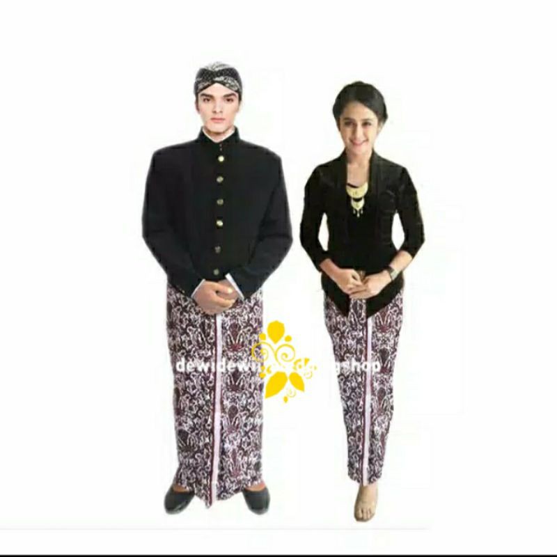 Baju Prewedding (BONUS BENGGOL BESKAP) / Baju Couple Adat Jawa, Motif Renget