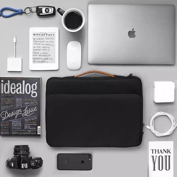 Tas Laptop Jinjing Handstrap Extra Protective Case 14 15 inch black